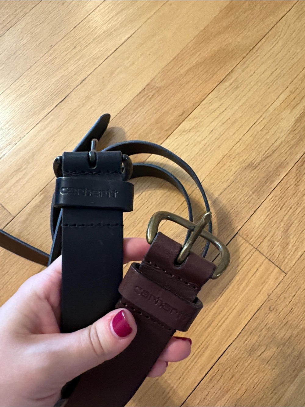 Carhartt Men’s Leather Belts — Black & Brown